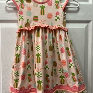Matilda Jane pink pineapple print dress size 6